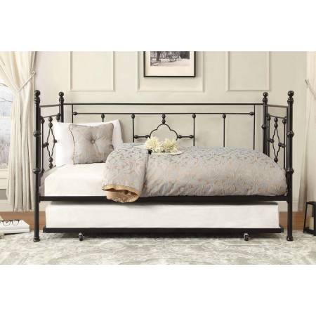 Auberon Metal Daybed with Trundle - Black