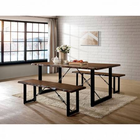 DULCE 3PC SETS DINING TABLE Walnut finish