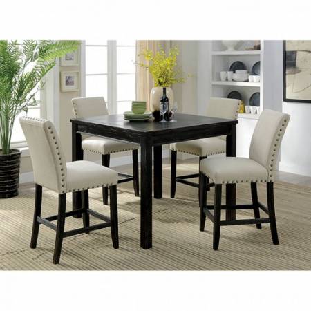 KRISTIE 5 PC. COUNTER HT. TABLE SET Antique Black finish