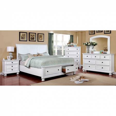 CASTOR 4PC SETS CAL.KING BED White finish