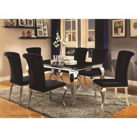Carone Contemporary Glam Dining Room Set with Upholstered Chairs