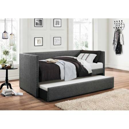 Therese Upholstered Daybed with Trundle - - Grey