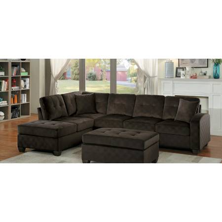 Emilio 3-Piece Reversible Sectional with Ottoman