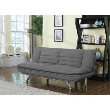 Futons Grey Sofa Bed with Chrome Legs