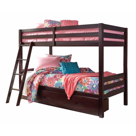 B328Y Halanton Twin/Twin Bunk Bed w/Ladder + Under Bed Storage