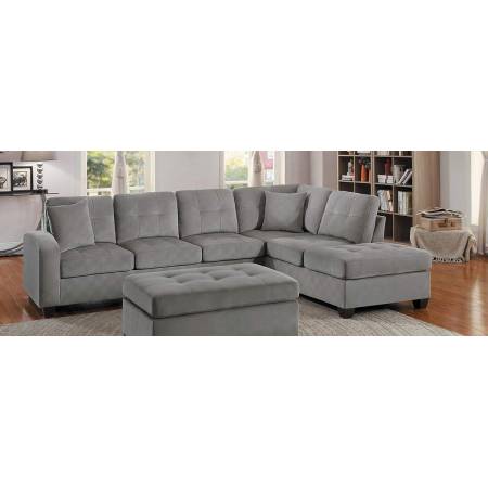 Emilio 3-Piece Reversible Sectional with Ottoman