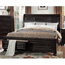 BEGONIA Eastern King Platform Bed with Footboard Storages Transitional