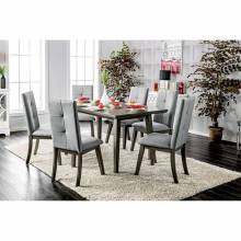 ABELONE RECTANGULAR TABLE 7PC SETS Gray Finish