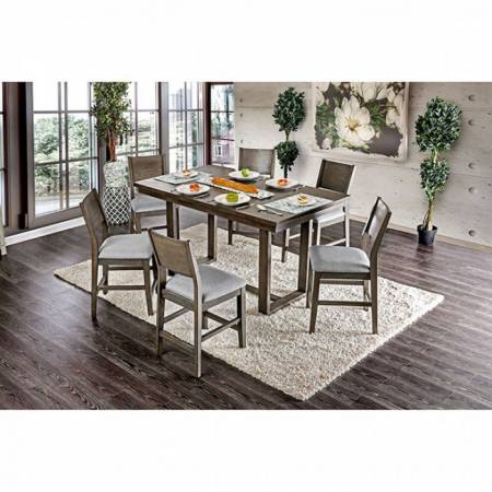 ANTON II COUNTER HT. TABLE 7PC SETS Gray Finish