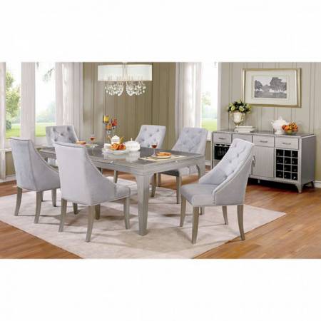 DIOCLES DINING SETS 7 PC (TABLE + 6 SC) Silver