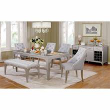 DIOCLES DINING SETS 6 PC (TABLE + 4 SC+ BENCH) Silver
