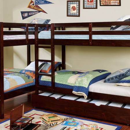 MARQUETTE L-SHAPED QUADRUPLE TWIN BUNK BED