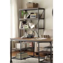 Millwood 40"W Bookcase - Weathered Wood Table Top with Metal Framing