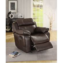 Marille Chair Glider Recliner - Dark Brown - Bonded Leather Match