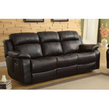 Marille Recliner Sofa with Drop Center Cup Holder - Black - Bonded Leather Match