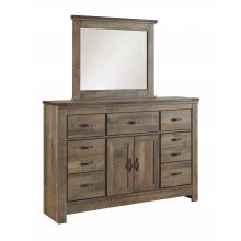 B446 Trinell Dresser with Fireplace Option+Bedroom Mirror