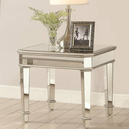 70393 Square Mirrored End Table