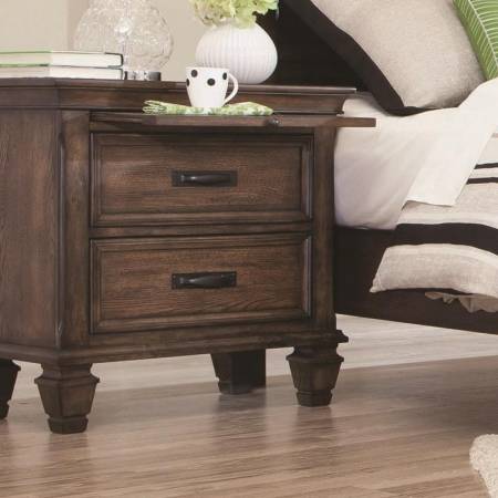 200972 Franco 2 Drawer Nightstand with Pull Out Tray