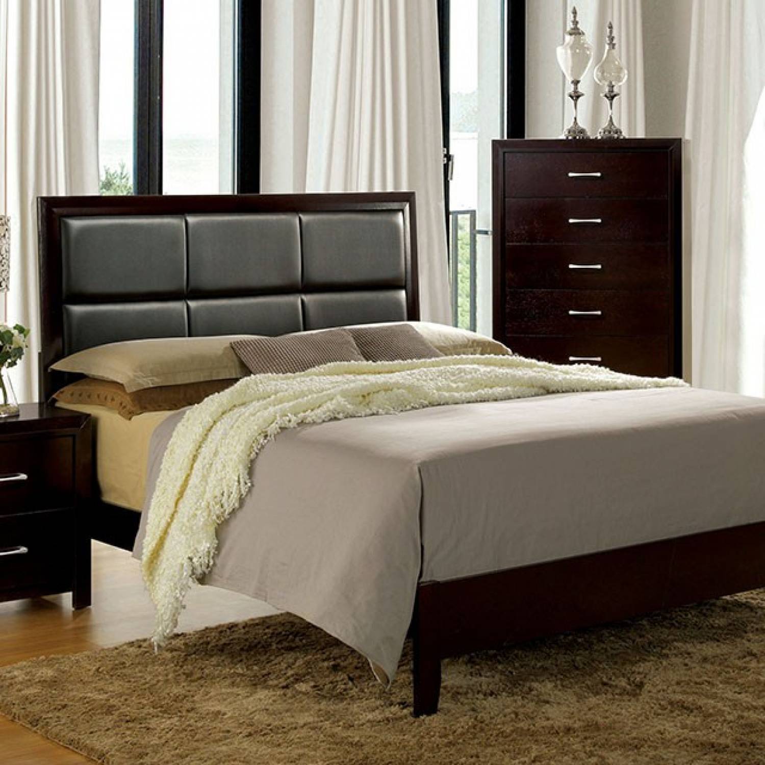 Janine Cal King Bed Espresso Janine Cal King Bed Espresso, Espresso King Bed