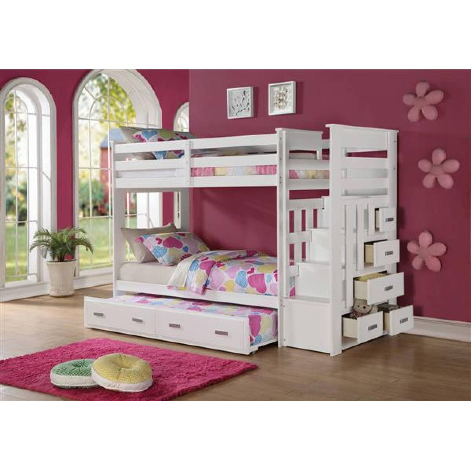 Allentown White Wood Twin Bunk Bed W Storage Ladder Trundle 802 1500x1500 Jpg