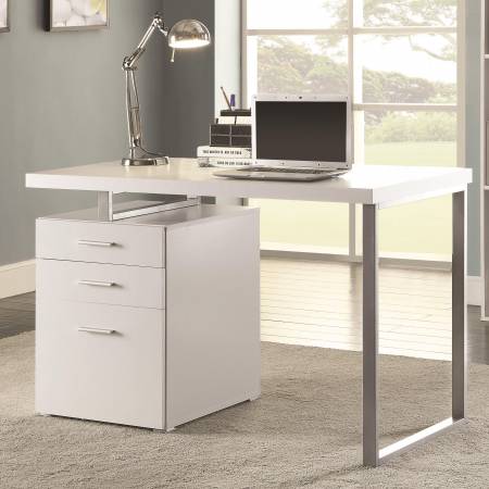 Desks Writing Desk with File Drawer and Reversible Set-Up