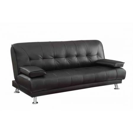 Sofa Beds and Futons Faux Leather Convertible Sofa Bed with Removable Armrests