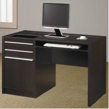 Ontario Contemporary Single Pedestal Computer Desk with Charging Station