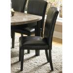 Cristo Dining Set - Black Wood - Marble Top 5 pc (1 Table and 4 side chair)