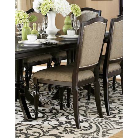 Marston Side Chair - Neutral tone fabric - Dark Cherry