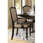 Marston Double Pedestal Dining Set - Neutral tone fabric - Dark Cherry 7pc set (TABLE + 2 ARM CHAIRS + 4 SIDE CHAIRS)