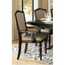 Marston Arm Chair - Neutral tone fabric - Dark Cherry