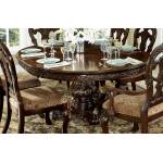 Deryn Park Round Pedestal Dining Set - Cherry 5 pc (1 Table and 4 side chair)