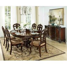 Deryn Park Round Pedestal Dining Set - Cherry 5 pc (1 Table and 4 side chair)