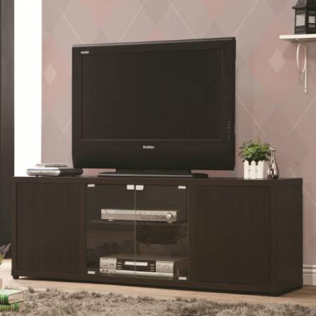 TV Stands TV Console with Push-to-Open Glass Doors