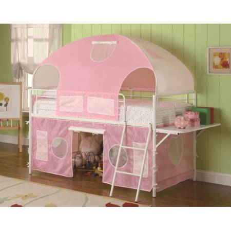 Bunks White & Pink Tent Bunk Bed