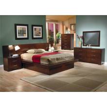 Jessica Queen Platform Bed with Rail Seating and Lights