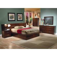 Jessica California King Platform Bed with Rail Seating and Lights