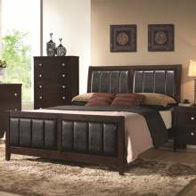 Carlton Eastern King Upholstered Bed Cappuccino And Black