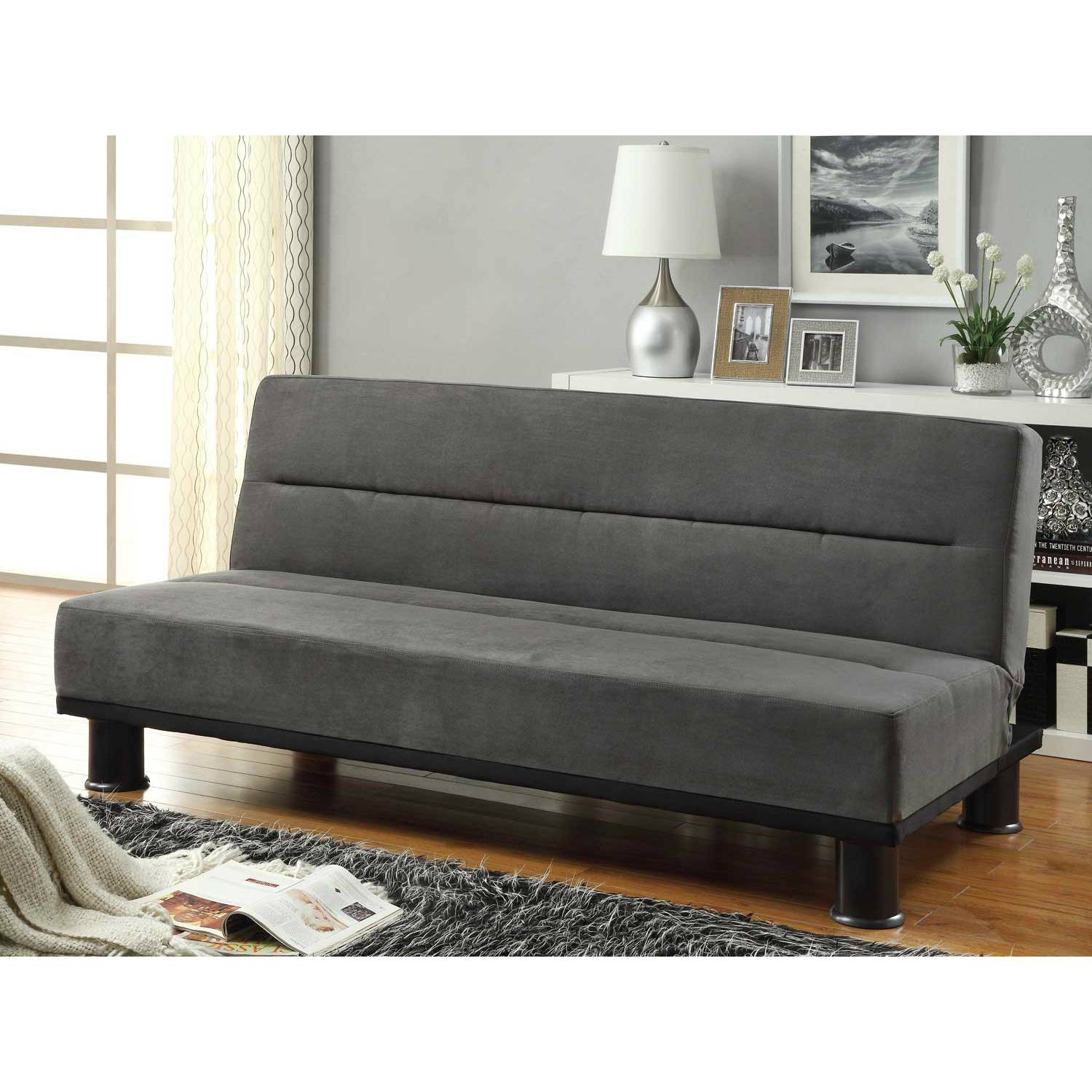 Callie Click Clack Sofa Bed Graphite Grey Microfiber 482