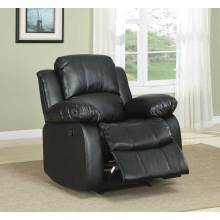 Cranley Reclining Chair - Black Bonded Leather 9700BLK-1 Homelegance