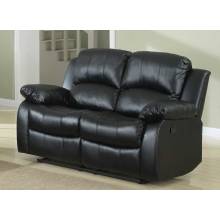 Cranley Double Reclining Love Seat - Black Bonded Leather 9700BLK-2 Homelegance 