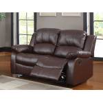 2pc Cranley Reclining Sofa Set - Brown Bonded Leather 9700BRW Homelegance