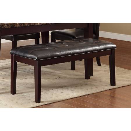 Teague Bench - Espresso  - Tufted Dark Brown Bi-Cast Vinyl 2544-13