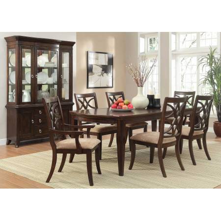 Keegan Dining Set - Cherry 7pc set (TABLE + 2 ARM CHAIRS + 4 SIDE CHAIRS)