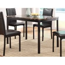 Tempe Dining Table - Black - Dark Brown Faux Marble 2601-48