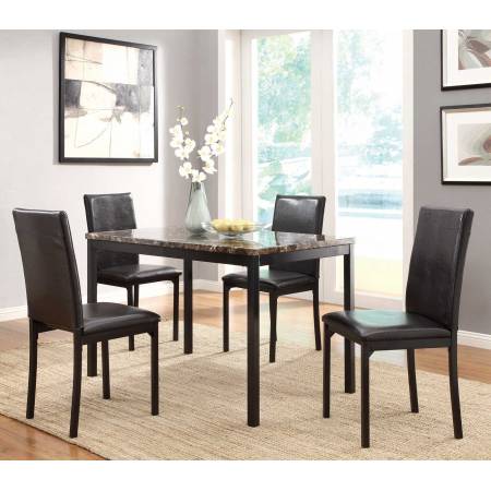 Tempe Dining Set - Black 5pc set (TABLE + 4 SIDE CHAIRS
