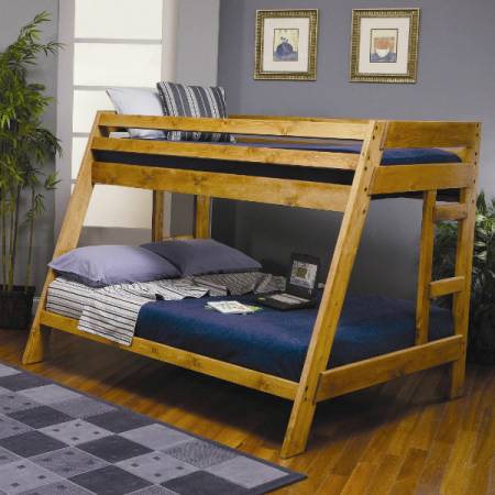 Wrangle Hill Twin Over Full Bunk Bed with Built-In Ladder