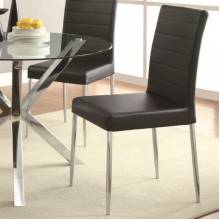 Vance Contemporary Dining Chair with Black Vinyl Seat Cushion
