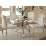 Vance Contemporary 5-Piece Glass Top Table and Chair Set