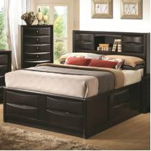 Briana King Contemporary Storage Bed with Bookshelf